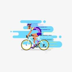 自行车美女运动员自行车比赛卡通插画高清图片
