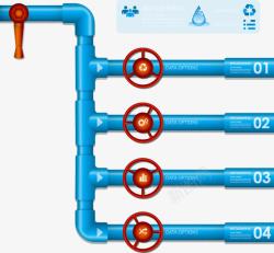蓝色水管商务信息图素材