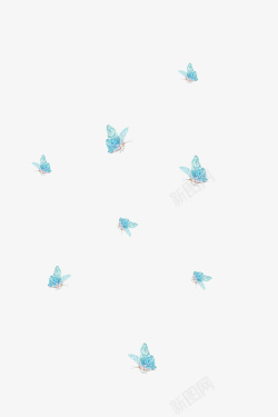 可爱的花蝴蝶蓝色的花蝴蝶高清图片