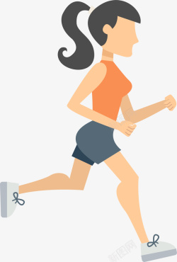慢跑者马拉松跑步的女人插画高清图片