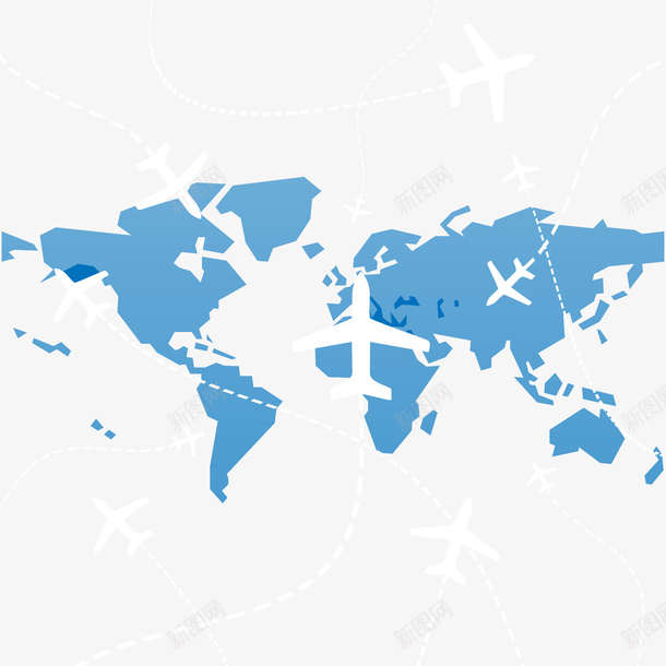 全球飞png免抠素材_新图网 https://ixintu.com 全球通 航线 飞机