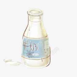 牛奶瓶手绘画片素材