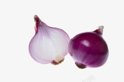 洋葱竖切面切开的紫色洋葱头高清图片