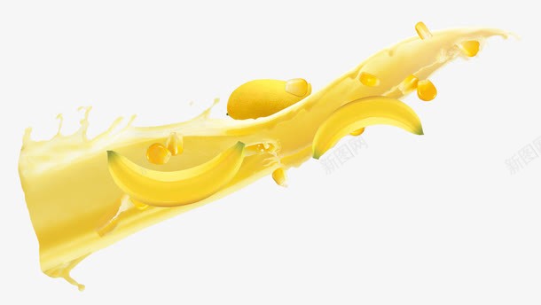 香蕉芒果玉米粒果汁png免抠素材_新图网 https://ixintu.com 果汁 玉米粒 芒果 香蕉 黄色 黄色果汁