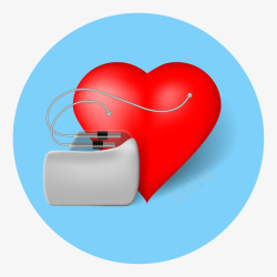 红色听诊器医疗心脏急救起搏器矢量图高清图片