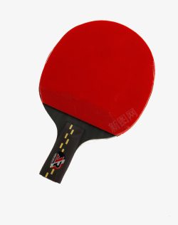 红黑色六星直板乒乓球拍素材