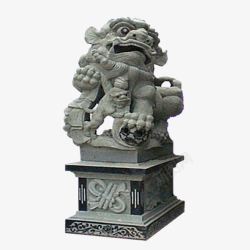 中国风雕塑石狮子玩绣球雕塑高清图片