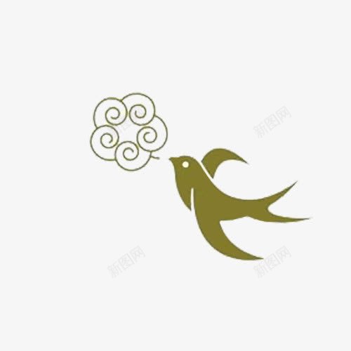 燕子叼花的图案标志图标png_新图网 https://ixintu.com logo 卷云纹 叼花 图标 图案 标志 燕子 鸟