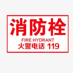 中英文消防栓标语高清图片