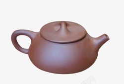 印花瓷茶壶红泥短嘴紫砂壶高清图片