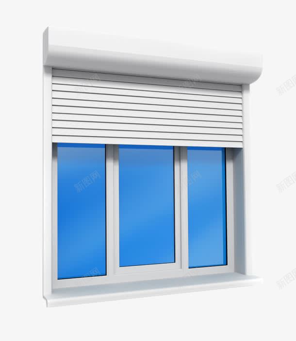 卷帘门窗png免抠素材_新图网 https://ixintu.com 卷帘 窗户 蓝色 门窗