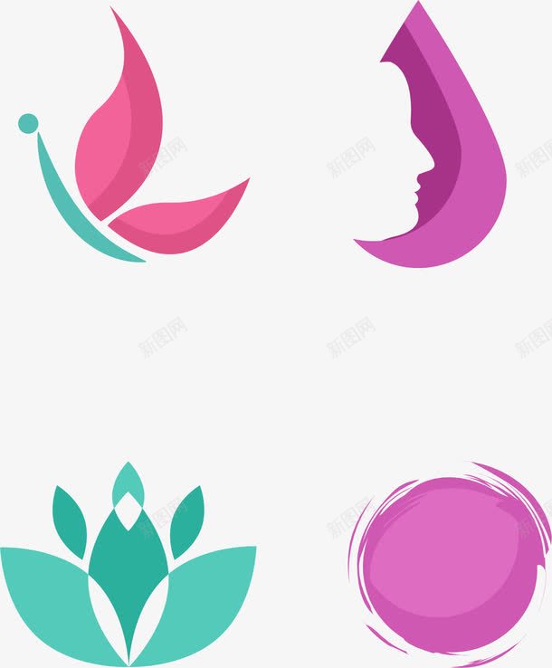 美容机构标识图标png_新图网 https://ixintu.com logo标识 图标 美容logo设计 美容spa