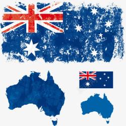 澳大利亚国旗地图素材