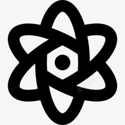 六角花花的形状像一个原子六边形中心图标高清图片