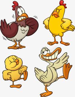 卡通可爱家禽小鸡鸭子素材