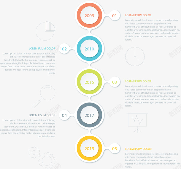 彩色圆圈时间轴图表矢量图ai免抠素材_新图网 https://ixintu.com 彩色圆圈 时间轴 时间轴图表 步骤图 流程图 矢量png 矢量图