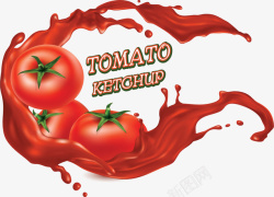 番茄酱汁红色天然番茄酱汁矢量图高清图片