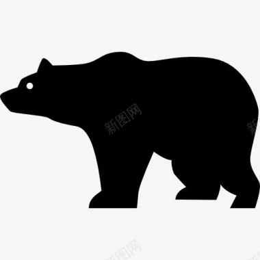 熊的侧面剪影图标图标
