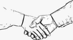 手绘和作握手手绘插图两人握手高清图片