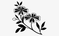 黑色素描花朵素材