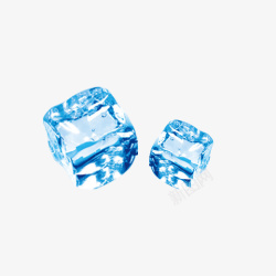蓝色光泽质感冰块元素素材