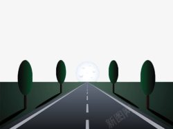 黑色手绘公路素材