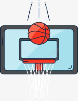 篮球进框投篮的卡通元素高清图片