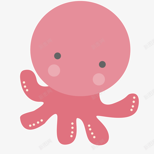 卡通可爱的章鱼标签矢量图ai免抠素材_新图网 https://ixintu.com 卡通 标签设计 章鱼 粉红色 贴纸设计 矢量图