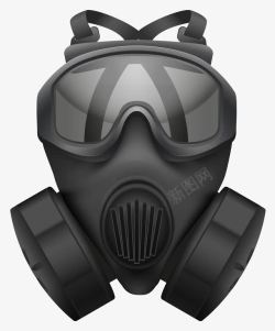 黑色消防装备防毒面具素材