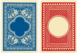 小王扑克牌印花蓝红色印花菱形扑克牌高清图片