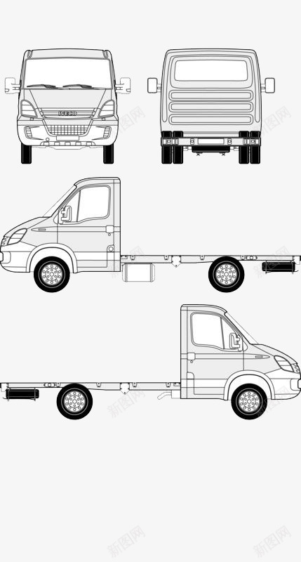 货车的平面宣传三视图的造型psd免抠素材_新图网 https://ixintu.com 平面宣传 庄严 汽车三视图 汽车先 漫画 货车的三视图 造型设计 黑白线稿