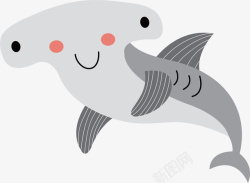 灰色鲨鱼矢量图素材