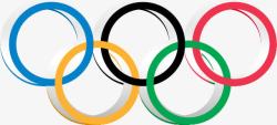 五环标志手绘五环奥运会标志高清图片