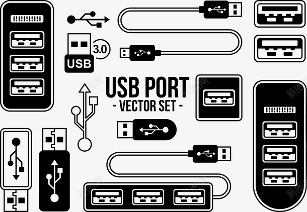 数据线USB插头png免抠素材_新图网 https://ixintu.com USB 创意 数据线 用品 矢量PNG 端口插头