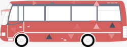 创意公交车卡通手绘红色的汽车矢量图高清图片