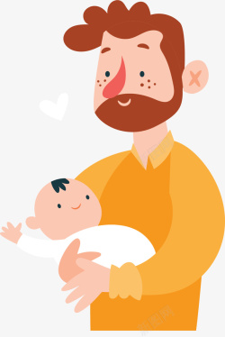 怀抱婴儿的父亲形象素材