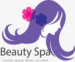 美容院标志紫色头发女人剪影矢量图高清图片