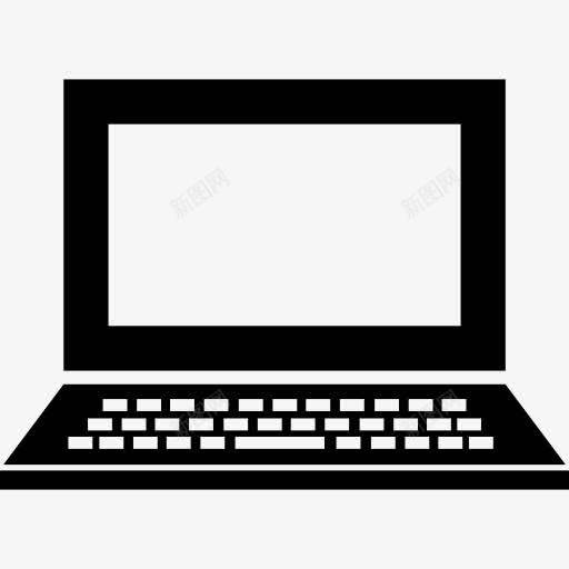 笔记本电脑打开正面视图按钮和空白的屏幕图标png_新图网 https://ixintu.com 工具 工具和器具 打开笔记本电脑 按钮 正面视图 电脑 笔记本电脑