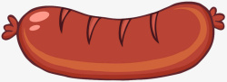 加工香肠手绘红色烤肠高清图片