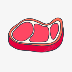 大腿肉手绘时尚卡通猪肉矢量图高清图片