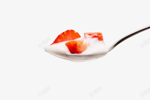 草莓果粒酸奶png免抠素材_新图网 https://ixintu.com PNG 勺子 美味 草莓果粒 酸奶