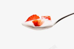 草莓果脆冻酸奶草莓果粒酸奶高清图片