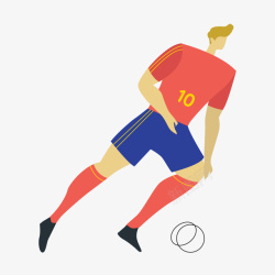 足球动作手绘卡通踢足球人物高清图片