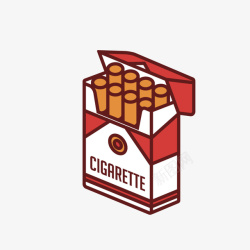 卡通手绘香烟烟盒素材
