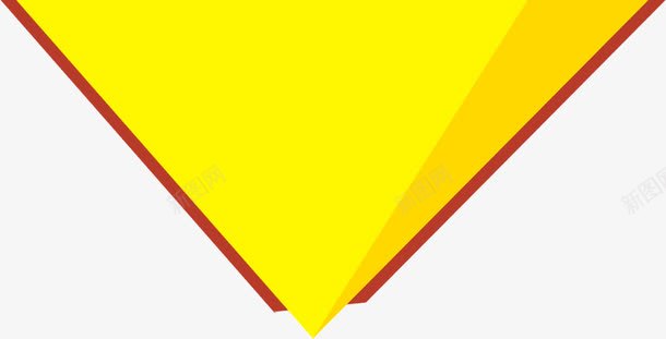 黄色倒三角形png免抠素材_新图网 https://ixintu.com 倒三角形 立体三角 黄色