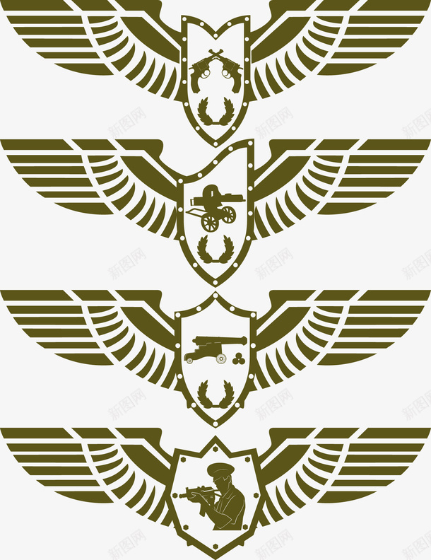 黄褐色翅膀logo图标png_新图网 https://ixintu.com logo 翅膀 装饰