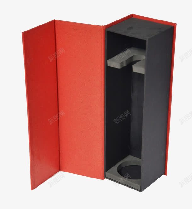 纸盒png免抠素材_新图网 https://ixintu.com 包装盒 外包装 盒子 红色 红酒盒 红酒礼盒 酒盒 黑色