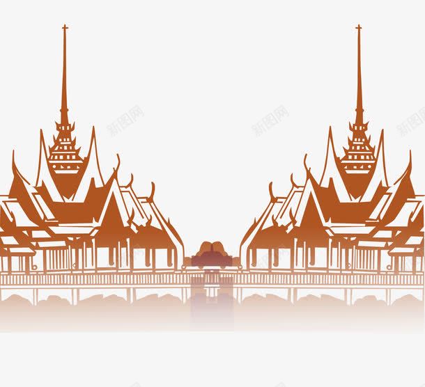泰国寺庙png免抠素材_新图网 https://ixintu.com 佛 复古 寺庙 手绘 泰国风