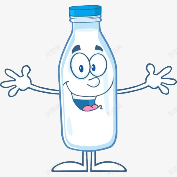 一个瓶子png免抠素材_新图网 https://ixintu.com 卡通 可爱的 展开双臂 张开双臂 张开双臂的人 瓶子 简笔 蓝色的 高兴地