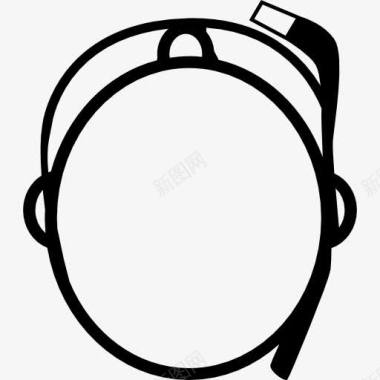 谷歌眼镜的人的头上的观点图标图标
